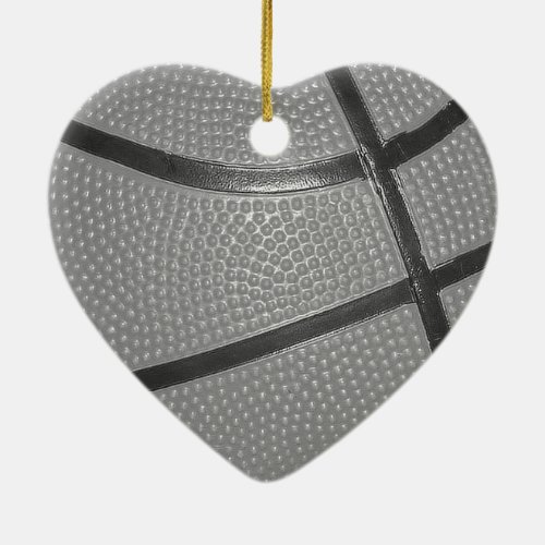 Black  White Basketball Ceramic Ornament