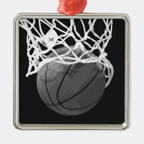 Black  White Basketball Christmas Ornament
