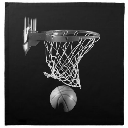 Black  White Basketball Cloth Napkin