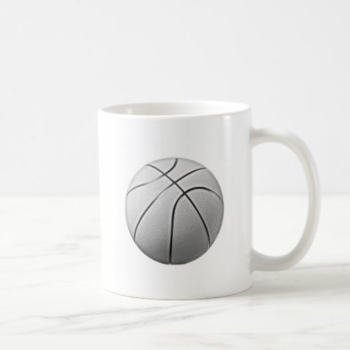 Black  White Basketball Coffee Mug