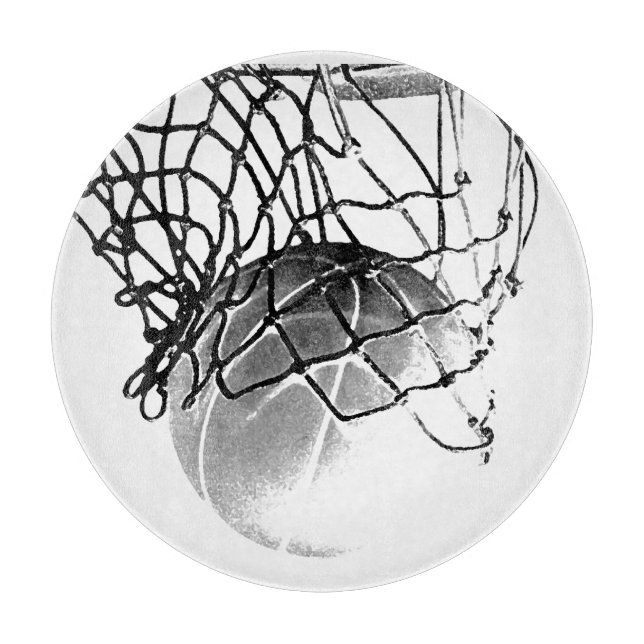 Black & White Basketball Cutting Board (Front)