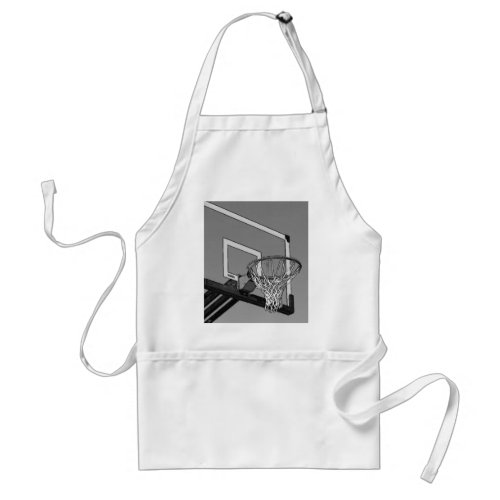 Black  White Basketball Hoop Adult Apron