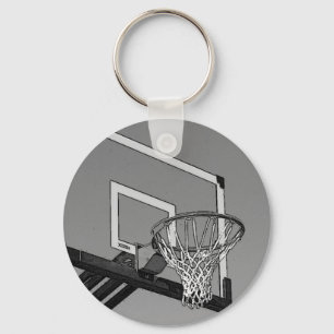 Black & White Basketball Hoop Keychain
