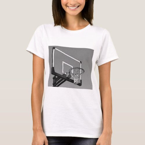 Black  White Basketball Hoop T_Shirt