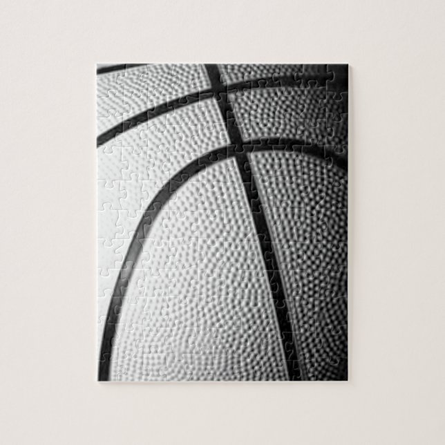 Black & White Basketball Jigsaw Puzzle (Vertical)