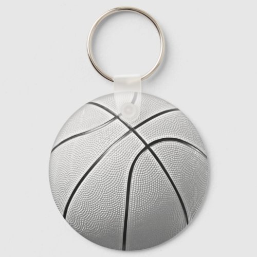 Black  White Basketball Keychain