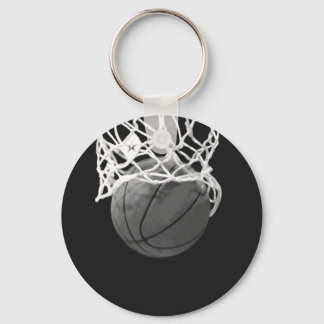 Black & White Basketball Keychain