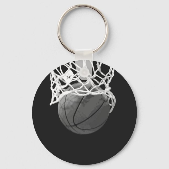 Black & White Basketball Keychain (Front)