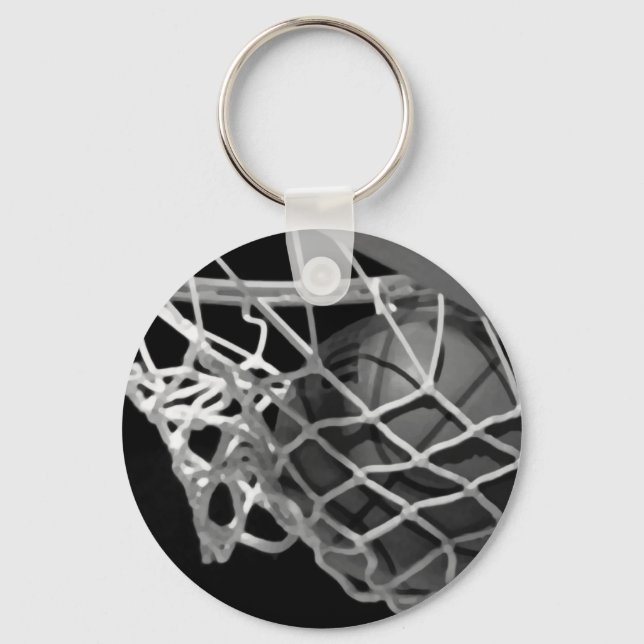 Black & White Basketball Keychain (Front)