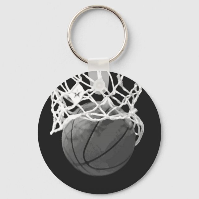Black & White Basketball Keychains (Front)
