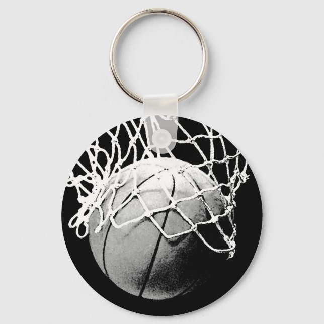 Black & White Basketball Keychains (Front)