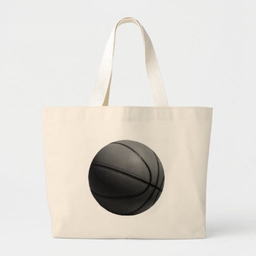 Black  White Basketball Large Tote Bag