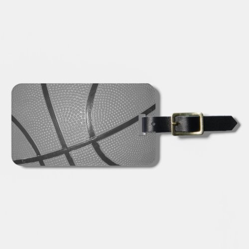 Black  White Basketball Luggage Tag