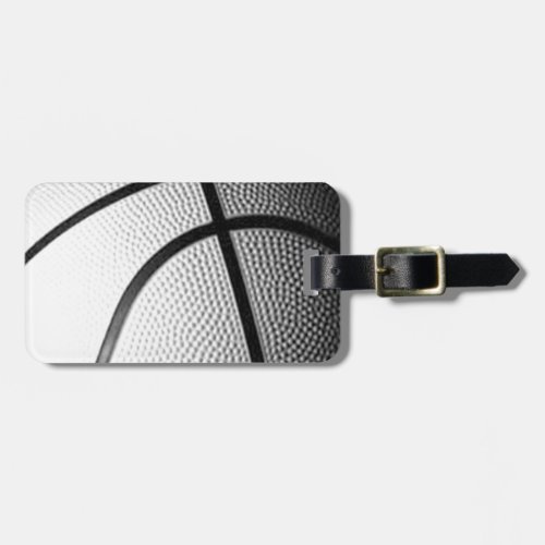 Black  White Basketball Luggage Tag