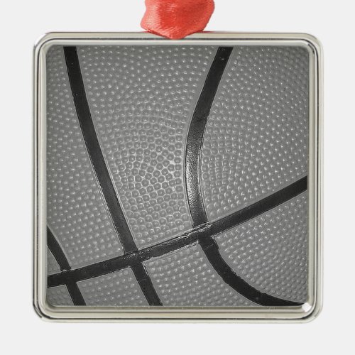 Black  White Basketball Metal Ornament