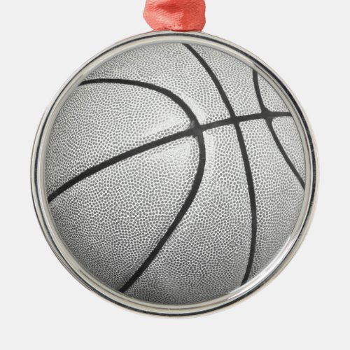 Black  White Basketball Metal Ornament