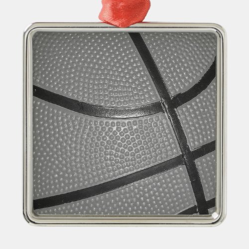 Black  White Basketball Metal Ornament