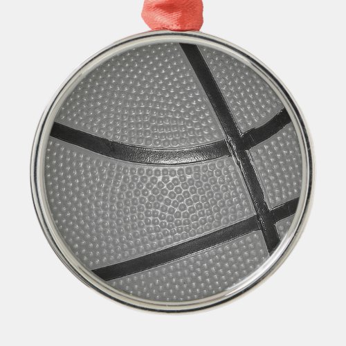 Black  White Basketball Metal Ornament