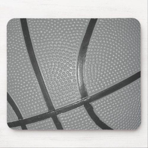 Black  White Basketball Mouse Pad
