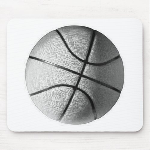 Black  White Basketball Mouse Pad