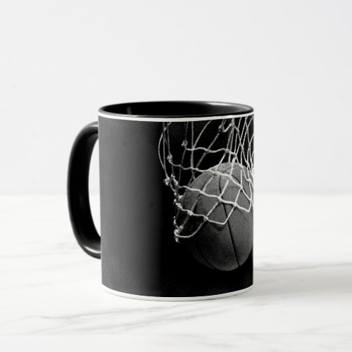Black  White Basketball Mug