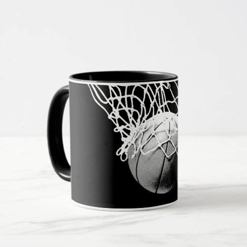 Black  White Basketball Mug