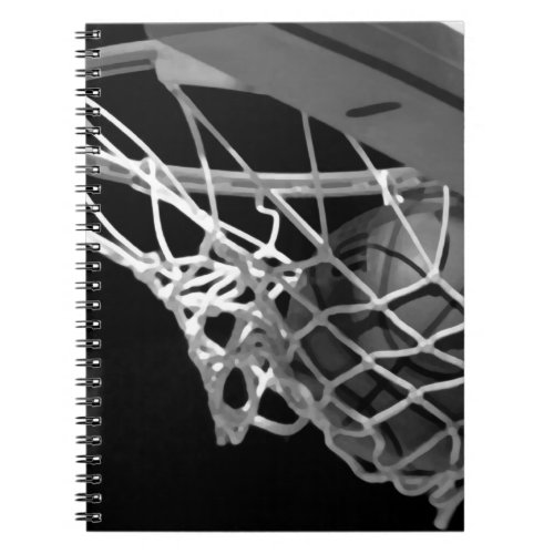 Black  White Basketball Notebook
