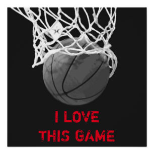 Black & White Basketball Perfect Poster