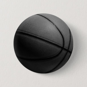 Black & White Basketball Pinback Button
