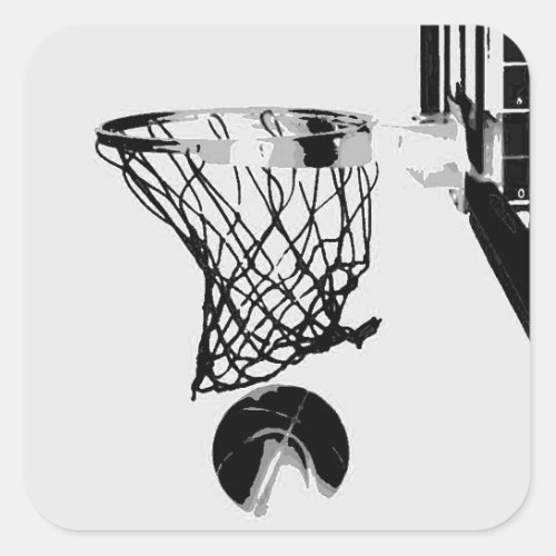 Black  White Basketball Pop Art Sticker