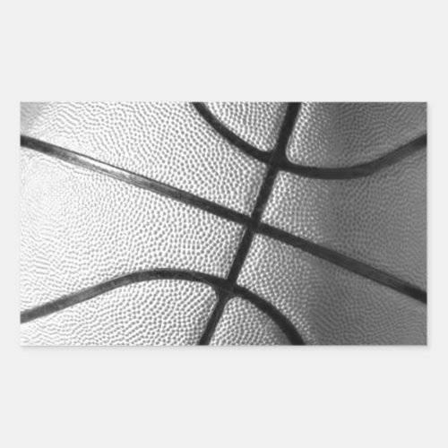 Black  White Basketball Rectangular Sticker