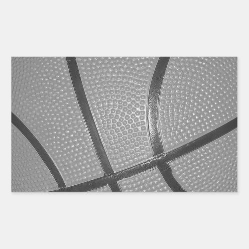 Black  White Basketball Rectangular Sticker