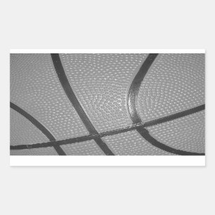 Black & White Basketball Rectangular Sticker