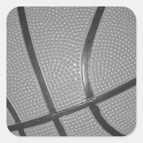Black  White Basketball Square Sticker