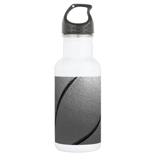 Black  White Basketball Stainless Steel Water Bottle