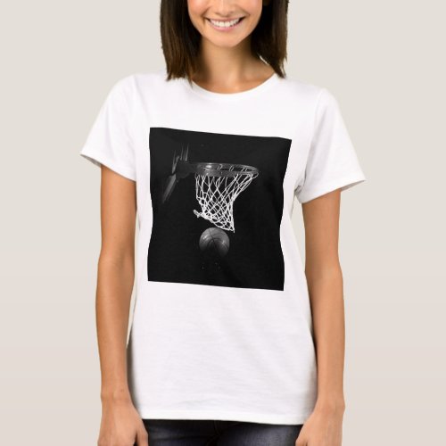 Black  White Basketball T_Shirt