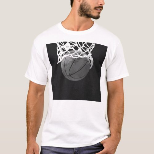 Black  White Basketball T_Shirt