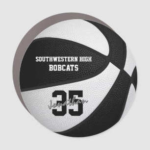 black white basketball team colors kids custom car magnet