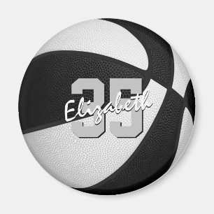 black white basketball team colors personalized magnet