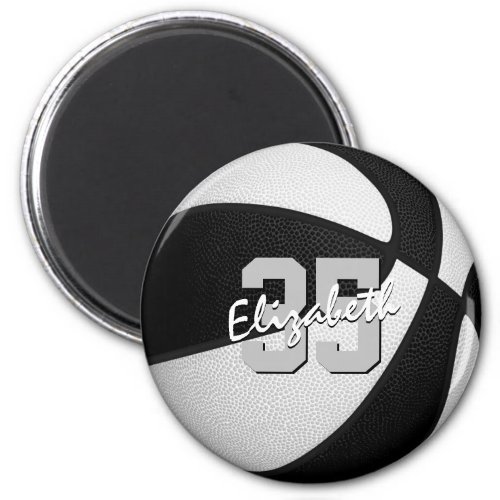 black white basketball team colors personalized magnet