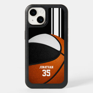 black white basketball team colors varsity boys OtterBox iPhone 14 case