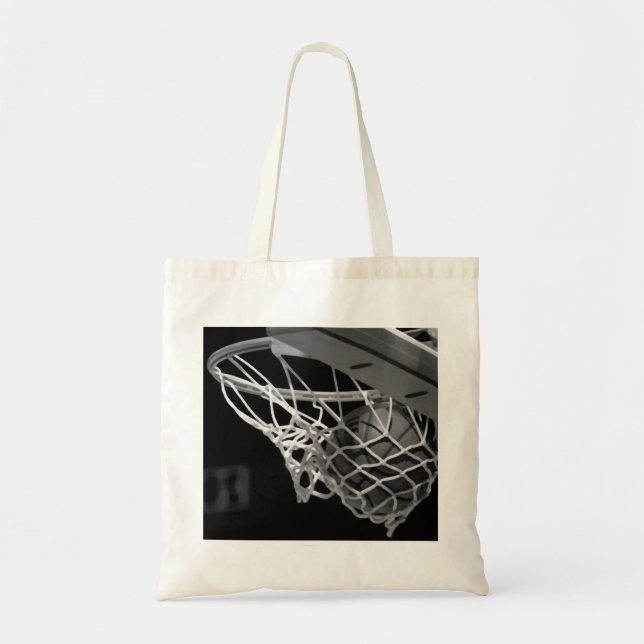Black & White Basketball Tote Bag (Front)