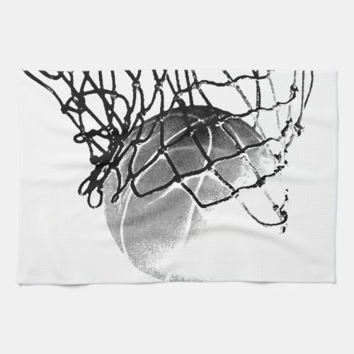 Black  White Basketball Towel