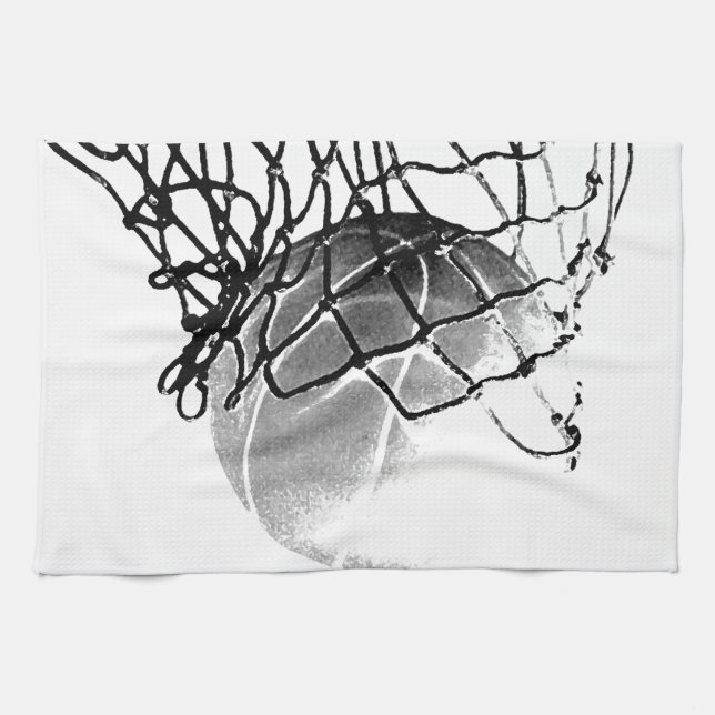 Black & White Basketball Towel (Horizontal)