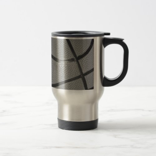 Black  White Basketball Travel Mug