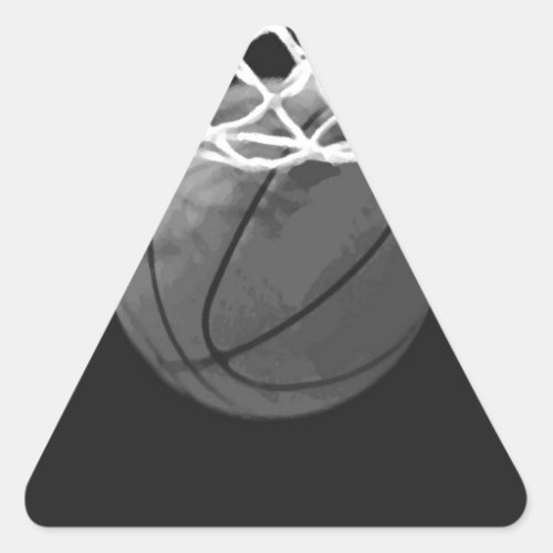 Black  White Basketball Triangle Sticker