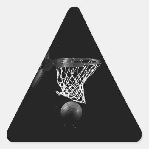 Black  White Basketball Triangle Sticker