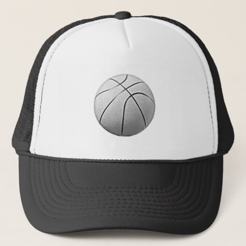 Black  White Basketball Trucker Hat