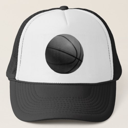 Black  White Basketball Trucker Hat