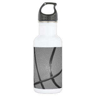 Black & White Basketball Water Bottle